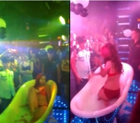 Xôn xao màn tắm sữa "gợi dục" trong quán bar ở Hà Nội ;))