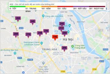 AirVisual xếp hạng Hà Nội ô nhiễm thứ 2 thế giới sáng nay