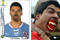Ảnh hài: Suarez và pha cắn người nhớ đời