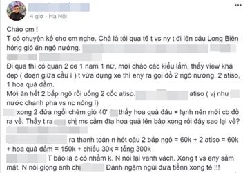 Chàng trai ngậm ngùi trả mấy trăm nghìn vì 'dại' ăn ngô nướng, ngồi chiếu cầu Long Biên