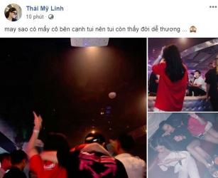 Sau nghi án bán dâm nghìn đô, Á hậu Thái Mỹ Linh công khai ảnh đi bar 'phê pha' hít bóng cười