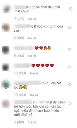 Trinh đã cắt tóc